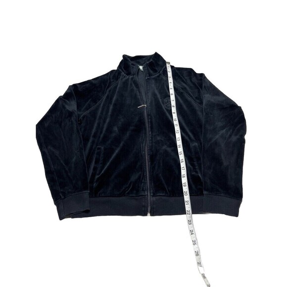 Lauren Ralph Lauren Active Black Velour Jacket Y2k Full Zip Crest Logo Women M - Picture 7 of 10